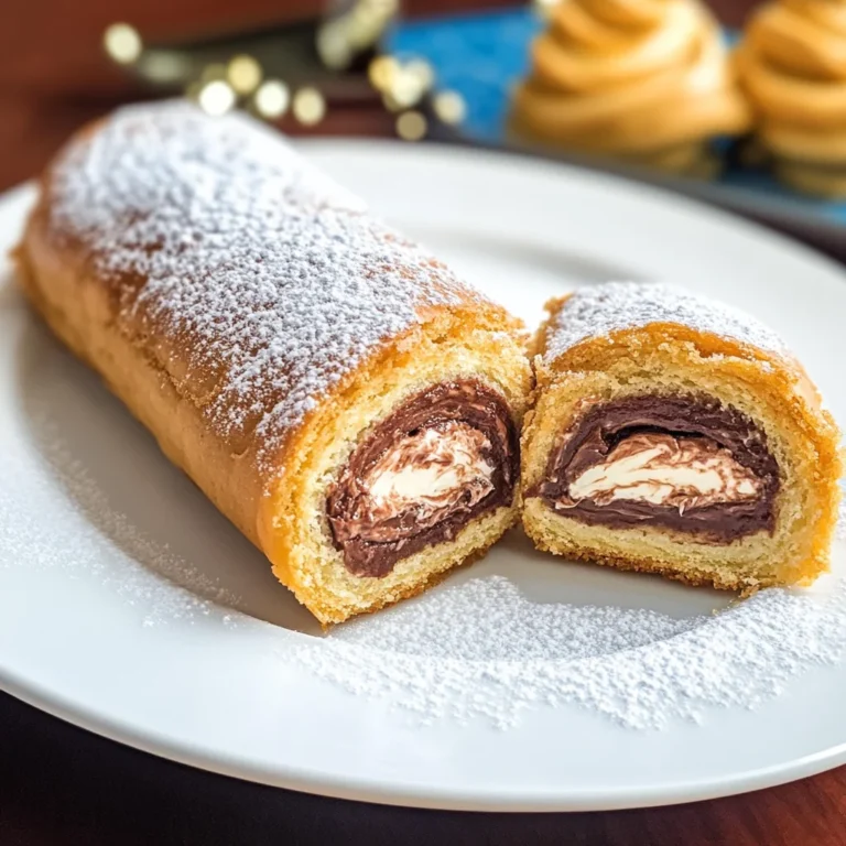 Rotolo di pandoro con nutella