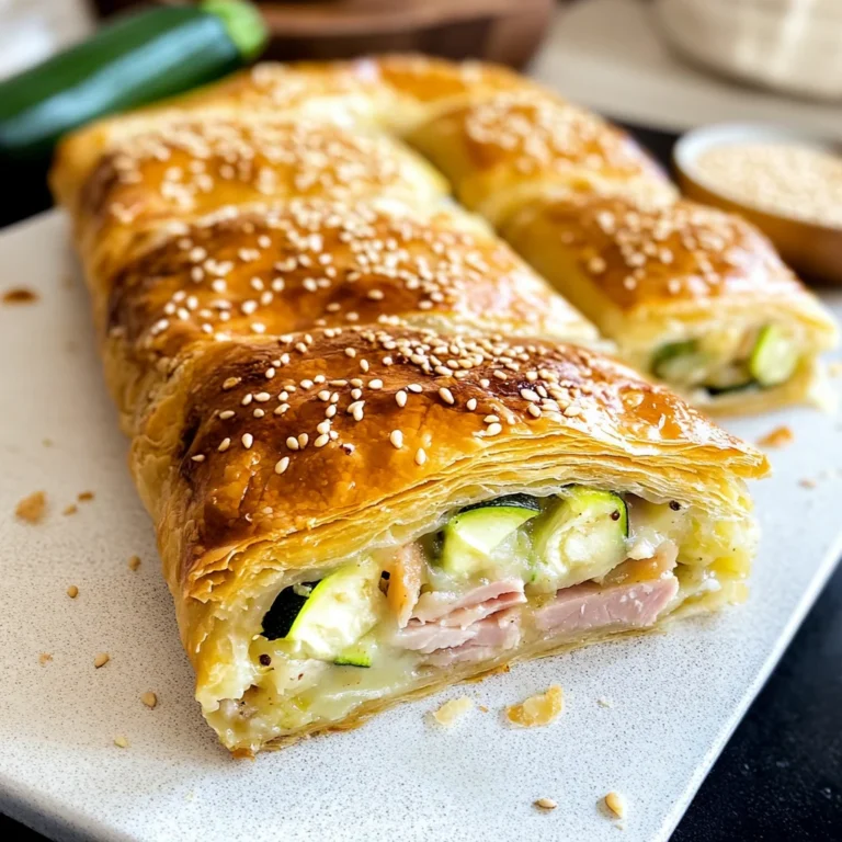 Strudel salato zucchine e prosciutto di pollo
